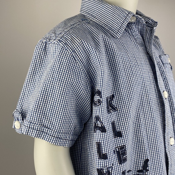 Calvin Klein Jeans Musical Print Gingham Button-Down Shirt size 3T - Picture 7 of 9